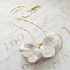 White Porcelain Feather Wing Necklace White Porcelain Feather Wing Necklace