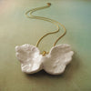 White Porcelain Feather Wing Necklace