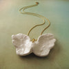 White Porcelain Feather Wing Necklace White Porcelain Feather Wing Necklace