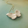 White Porcelain Feather Wing Necklace White Porcelain Feather Wing Necklace