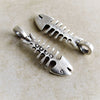 Large Fish bone Pendant, Greek Mykonos Casting Metal Fishbone Bead Charm Silver Plated Beach jewelry craft supplies (1 piece) Large Fish bone Pendant, Greek Mykonos Casting Metal Fishbone Bead Charm Silver Plated Beach jewelry craft supplies (1 piece)