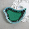 Personalized Emerald Green Birdie Dish Personalized Emerald Green Birdie Dish