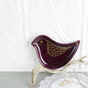 Personalized Eggplant Purple Birdie Dish with Gold Personalized Eggplant Purple Birdie Dish with Gold