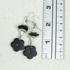 Black Flower Earrings, Boho Jewelry, Black Beaded Earrings Black Flower Earrings, Boho Jewelry, Black Beaded Earrings