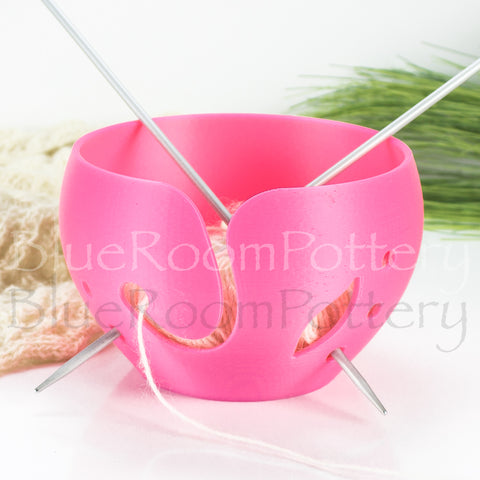 Regular Hot Pink Yarn bowl leaf Knitting Bowl 3D printed eco friendly plastic gifts