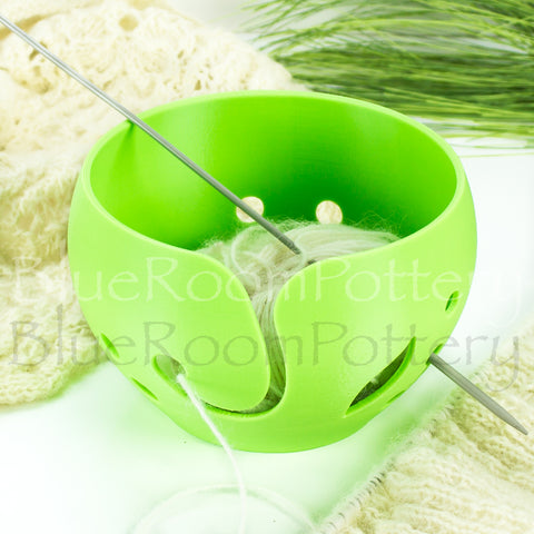 Yarn bowl Spring green leaf Regular Knitting Bowl 3D printed eco friendly plastic knitter gifts