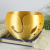 Large Gold Yarn bowl, leaf Knitting Bowl 3D printed eco friendly plastic Travel Crochet bowl knitter gifts Big cake 7 inch Yarn holder Large Gold Yarn bowl, leaf Knitting Bowl 3D printed eco friendly plastic Travel Crochet bowl knitter gifts Big cake 7 inch Yarn holder