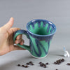 Coffee mug wheel thrown pottery unique coffee mug Aqua Mint Green Ceramic Coffee Cup