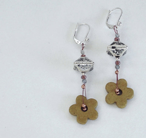 Daisy Flower Earrings, Sterling Silver Jewelry,