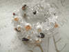 Crocheted Lace Silver Bracelet / Clear Quartz & Pearls
