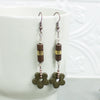 Olive Green Flower Earrings Olive Green Flower Earrings