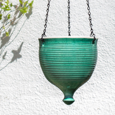 Large Emerald Green Hanging planter