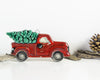 Red truck with tree, Holiday decor Christmas tree ornament, rustic woodland vintage Ford ceramic pickup truck Red truck with tree, Holiday decor Christmas tree ornament, rustic woodland vintage Ford ceramic pickup truck
