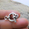 Greek Mykonos Simple Toggle Clasp, Antique Silver Jewelry Unique Metal Craft Supplies (2 sets) Greek Mykonos Simple Toggle Clasp, Antique Silver Jewelry Unique Metal Craft Supplies (2 sets)