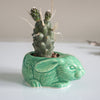 Lucky rabbit ceramic planter in mint green
