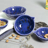 Ceramic Bowl Cobalt Blue Measuring Cup Set Four Nesting Prep Bowls