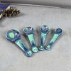 Set of 4 Mint Green / Blue Drips Ceramic Spoons Set of 4 Mint Green / Blue Drips Ceramic Spoons