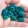 10 Mykonos Greek Beads Aegean Blue Ceramic Cornflake Chips Bead 13mm 10 Mykonos Greek Beads Aegean Blue Ceramic Cornflake Chips Bead 13mm