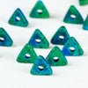 Triangle Ceramic Beads Geometric Washer 10mm Mykonos Greek Beads, 24 Aegean Blue Triangle Ceramic Beads Geometric Washer 10mm Mykonos Greek Beads, 24 Aegean Blue