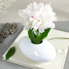 White Ceramic Oval Vase, Choose Size