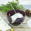 Yarn bowl, Knitting / Crochet Bowl, Eggplant purple, Ceramic Yarn holder, Portable Petite Small bowl