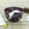 Yarn bowl, Knitting / Crochet Bowl, Eggplant purple, Ceramic Yarn holder, Portable Petite Small bowl Yarn bowl, Knitting / Crochet Bowl, Eggplant purple, Ceramic Yarn holder, Portable Petite Small bowl
