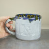 Grey with Blue Drips Sweater Mug Coffee cup Grey with Blue Drips Sweater Mug Coffee cup