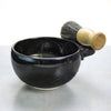 Wet Shaving Mug Black Ceramic Shave Cup Handmade Pottery BlueRoomPottery