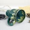 Hunter Green Ceramic Coffee Travel mug, Woodland moss glaze, black lid pottery Hunter Green Ceramic Coffee Travel mug, Woodland moss glaze, black lid pottery
