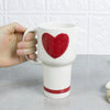 Large Ceramic Travel Mug with Red Heart Large Ceramic Travel Mug with Red Heart