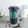 Ceramic Coffee Travel mug, Eggplant Purple BlueRoomPottery with silicon lid Ceramic Coffee Travel mug, Eggplant Purple BlueRoomPottery with silicon lid