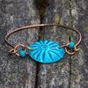 Turquoise Aqua Bracelet, Stackable Blue Ceramic Jewelry