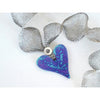 Purple/Blue Ceramic Heart Bead Necklace