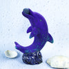 Dolphin Sculpture, Ceramic Pottery Velvet Purple glaze