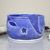 Cobalt Blue Yarn bowl with daisy and leaf cutout Cobalt Blue Yarn bowl with daisy and leaf cutout