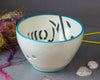 Mom Yarn bowl with Cutout Letters and Turquoise Highlights Mom Yarn bowl with Cutout Letters and Turquoise Highlights
