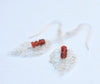 Silver Crochet Lace Carnelian Leaves Silver Crochet Lace Carnelian Leaves