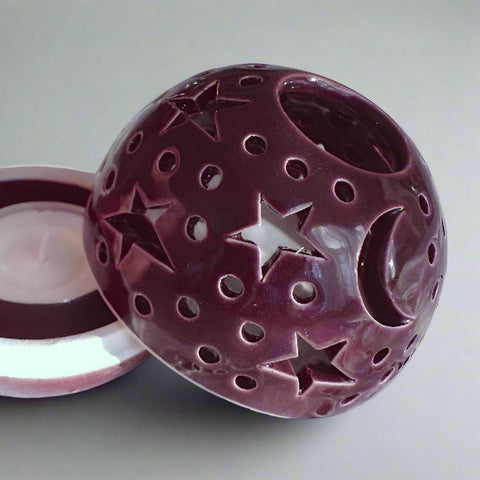 Eggplant Purple Candle holder, THE ORIGINAL Ceramics Star Candileria™