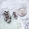 Antique silver plate Greek Owl Mykonos Casting 13mm Metal Charm Pendant DIY jewelry craft supplies (2 pieces) Antique silver plate Greek Owl Mykonos Casting 13mm Metal Charm Pendant DIY jewelry craft supplies (2 pieces)