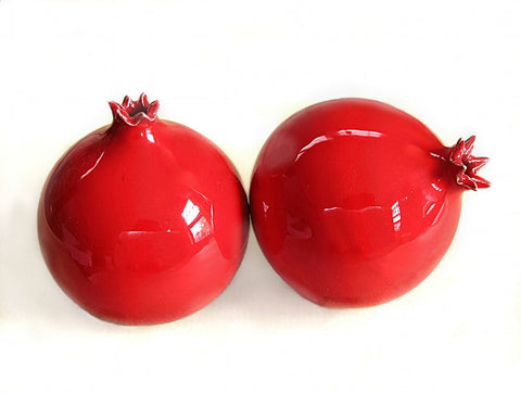 Red Pomegranate, Ceramic Fruit bud Vase, Hannukah gift, Good luck Home Gift