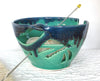Dragonfly Yarn Bowl, Mint Green Blue, crochet bowl, knitter gift Dragonfly Yarn Bowl, Mint Green Blue, crochet bowl, knitter gift