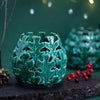 Green Acorn Leaf Lantern Tea light holder