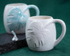Modern White Large Monstera Leaf Ceramic Coffee Mug - 18oz