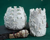White Acorn Leaf Lantern Tealight holder