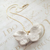 White Porcelain Feather Wing Necklace