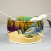 Ceramic Yarn Bowl Hand made Knitting bowl Unique Orange Yellow Blue Purple Lime Green