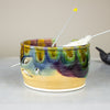 Ceramic Yarn Bowl Hand made Knitting bowl Unique Orange Yellow Blue Purple Lime Green