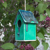 Ceramic Hanging Mint Green Blue Bird House