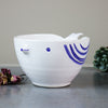 Bird Planter - White with Blue Highlights