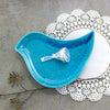 Personalized Turquoise Birdie Dish